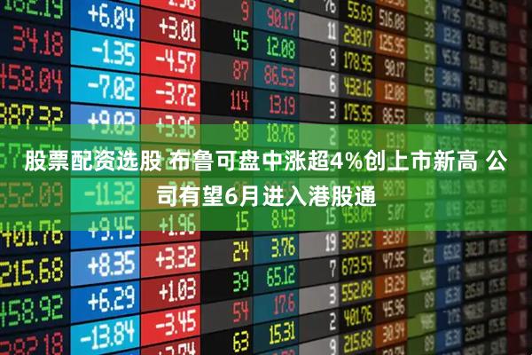 股票配资选股 布鲁可盘中涨超4%创上市新高 公司有望6月进入港股通