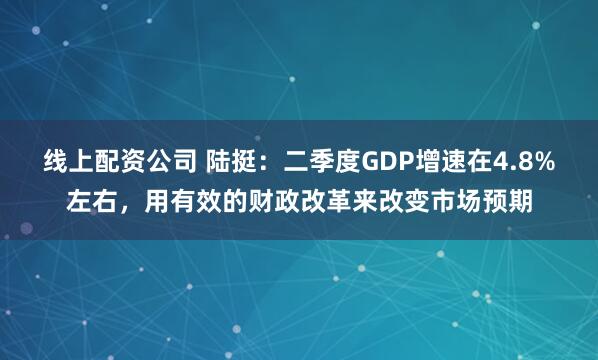 线上配资公司 陆挺：二季度GDP增速在4.8%左右，用有效的财政改革来改变市场预期